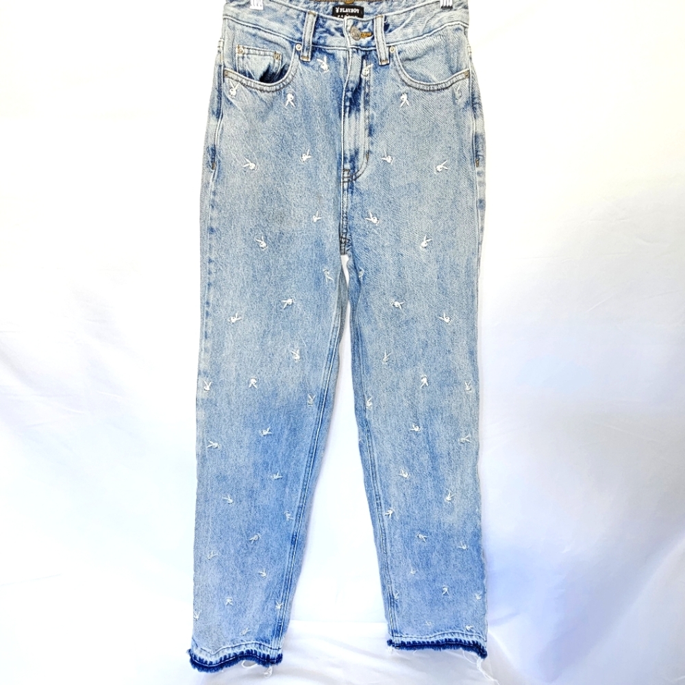 Playboy Pacsun Light Blue Embroidered PLAYBOY BUNNY Women's Jeans 24